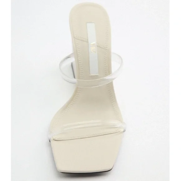 Zara Off White Vinyl Wedge Sandals - Picture 15 of 17